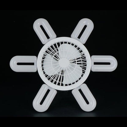 Ventilateur pliable Lighteme 2 en 1 à 6 lampes
