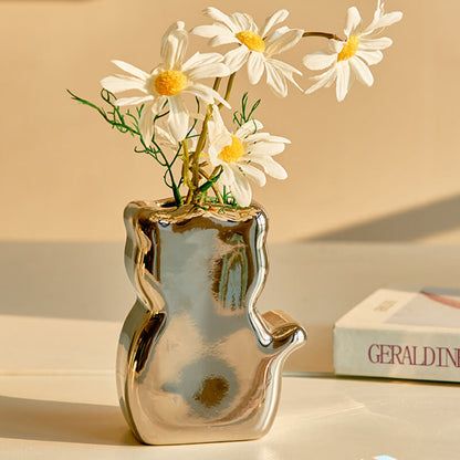 Lighteme Cute Cat Back View Ceramic Vase