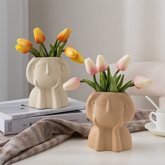 Lighteme Wangenmädchen-Keramikvase