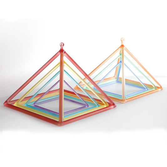 MiSoundofNature Crystal Singing Pyramid Set 3"-14" Quartz Triangle Sound Healing Chakra Instrument