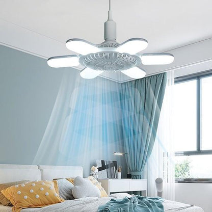 Ventilateur pliable Lighteme 2 en 1 à 6 lampes