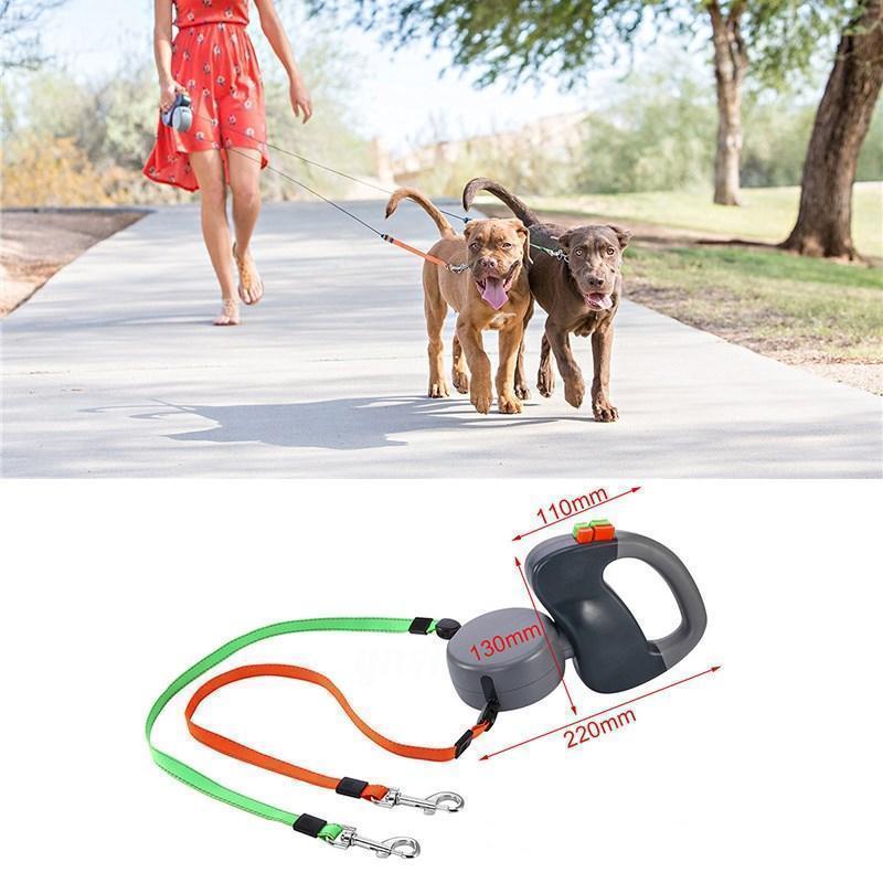 Laisse Lighteme pour deux chiens (3 couleurs)