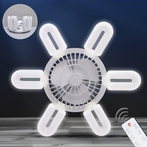 Ventilateur pliable Lighteme 2 en 1 à 6 lampes