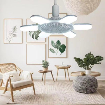 Ventilateur pliable Lighteme 2 en 1 à 6 lampes