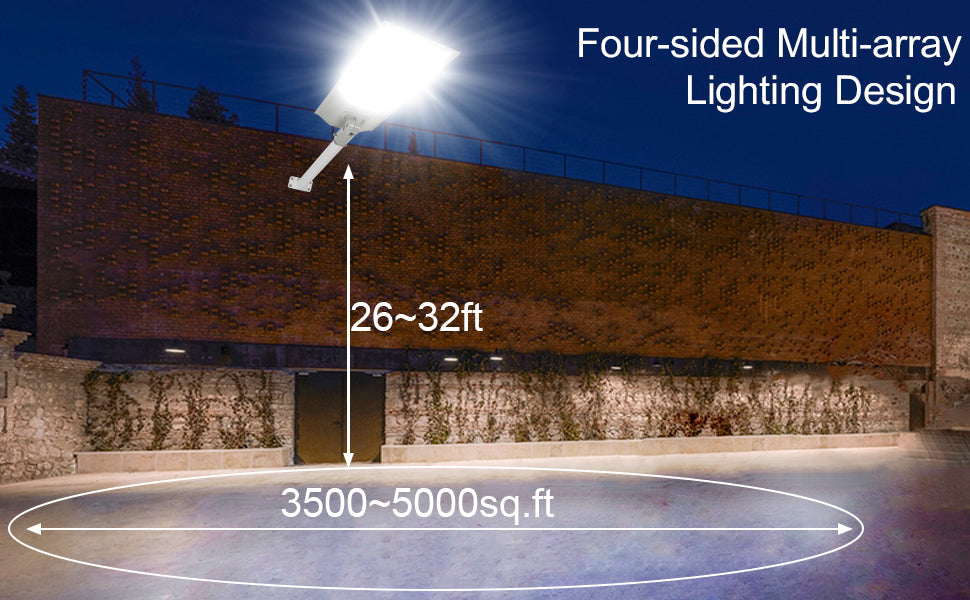 Lighteme 8000 W Solar-Straßenlaternen mit Aluminiumrahmen, Bewegungsmelder für den Außenbereich, Dämmerung bis Morgengrauen, 200.000 lm, mit Fernbedienung