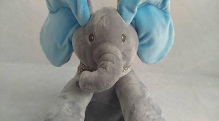Éléphant en peluche animé Lighteme Peek-a-Boo, parlant et chantant