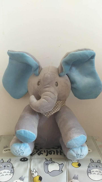 Éléphant en peluche animé Lighteme Peek-a-Boo, parlant et chantant