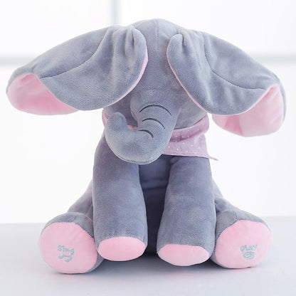Éléphant en peluche animé Lighteme Peek-a-Boo, parlant et chantant