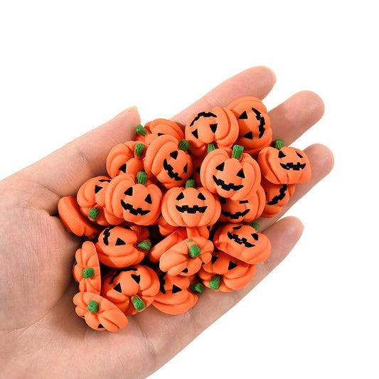 Lot de 20 mini-citrouilles d'Halloween miniatures en résine à dos plat Lighteme