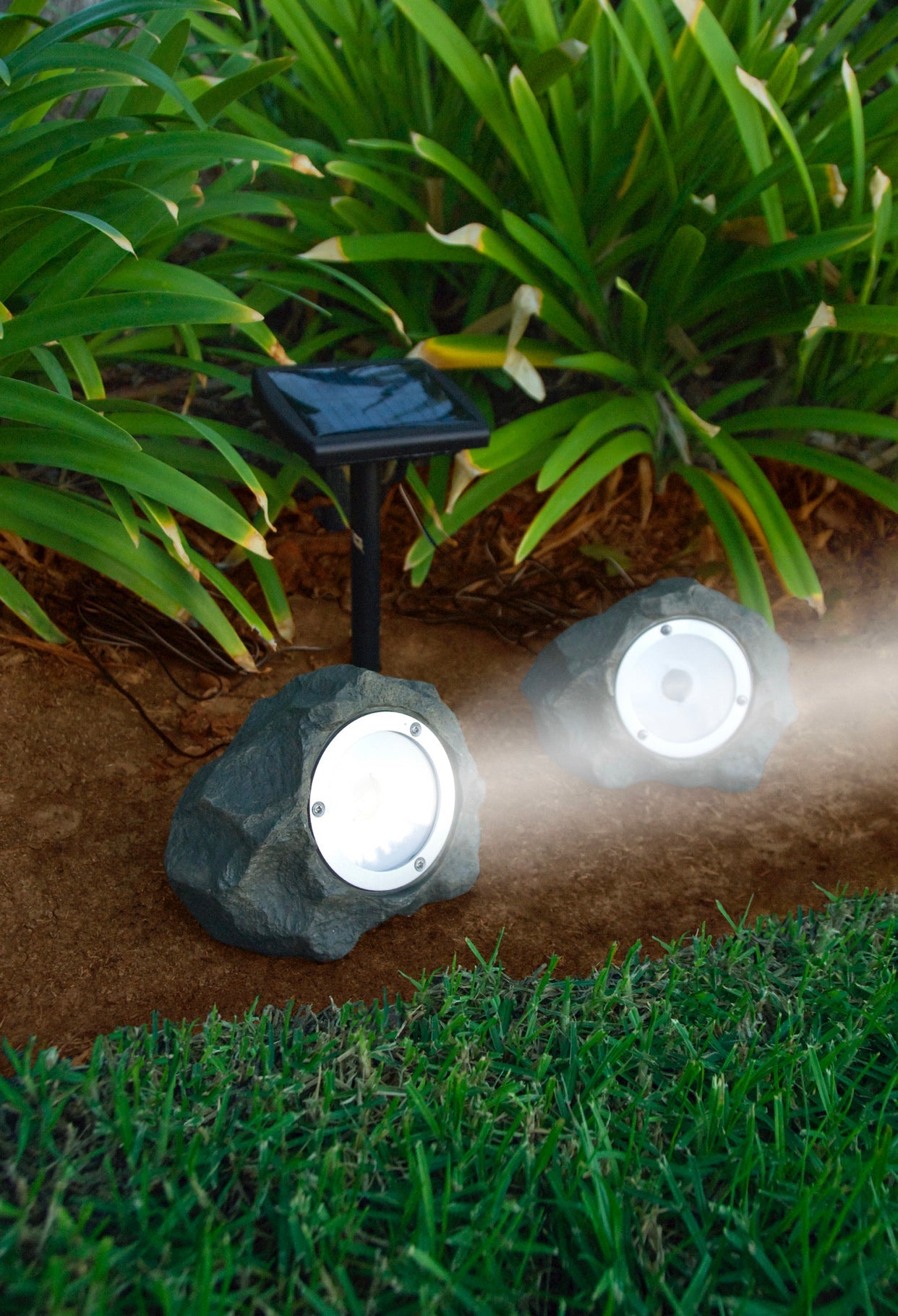 Lighteme 4Pack Outdoor Solar Powered Rock Spotlight Walkway LED Garden Path