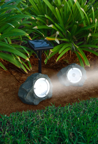 Lighteme 4Pack Outdoor Solar Powered Rock Spotlight Walkway LED Garden Path
