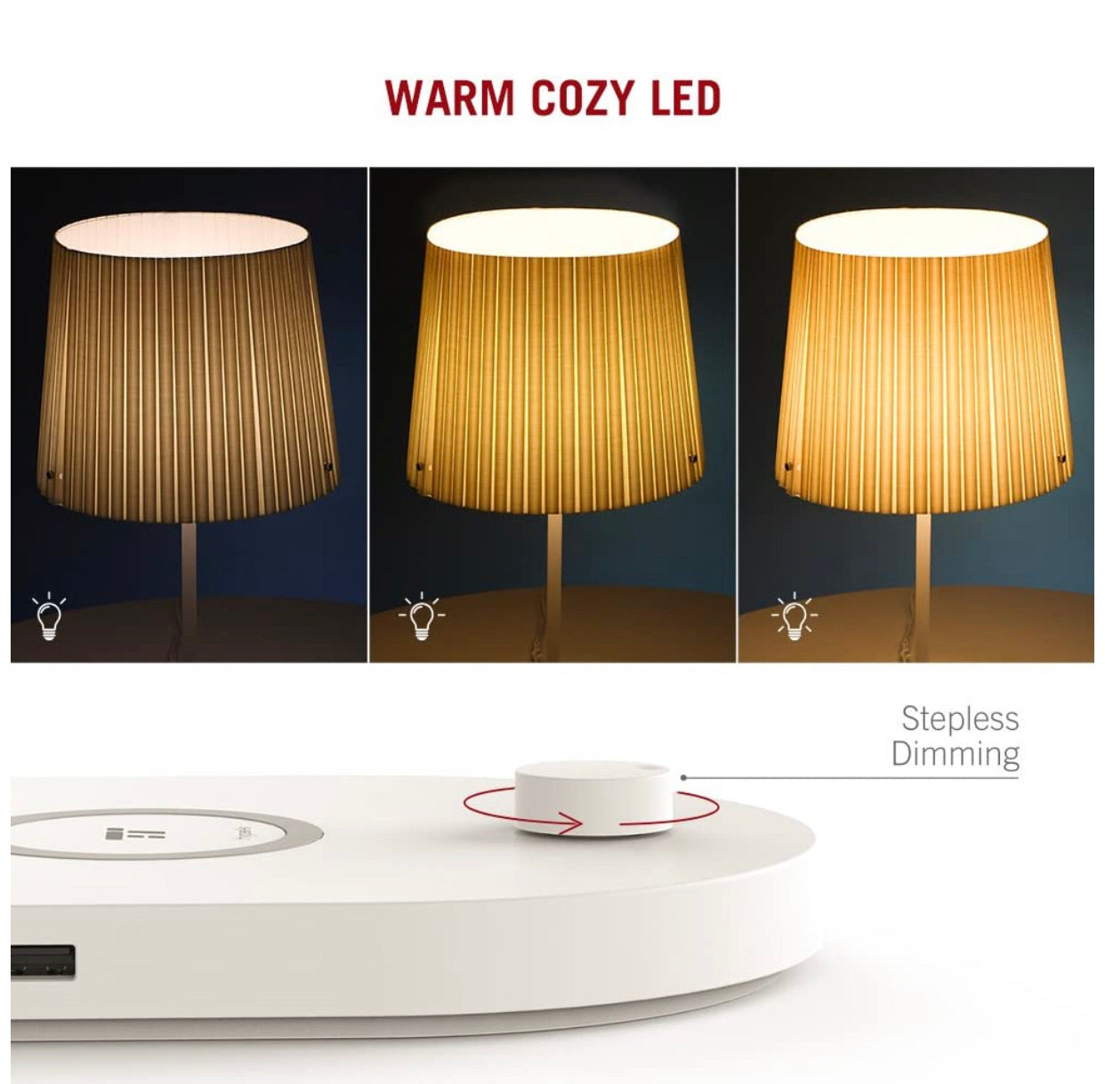 Lighteme LED-Nachttischlampe mit schnellem kabellosem Ladegerät, 7,5 W für iPhone und Android, Tischlampe mit USB-Anschluss (2er-Pack)