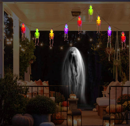 Lighteme 10Ft Solarbetriebene Skelettlichter Halloween Lichterkette -20LEDs 2 Beleuchtungsmodi