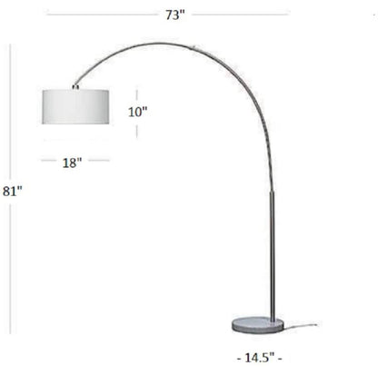 Lampadaire Lighteme Arc avec tambour suspendu unique - Arching Over The Couch 