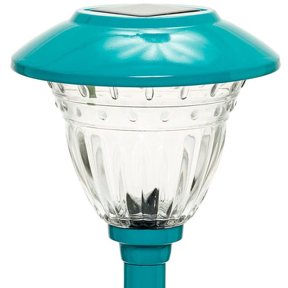 Lighteme 10er-Pack Solar-LED-Wegeleuchten für den Außenbereich, Edelstahl (Türkis)