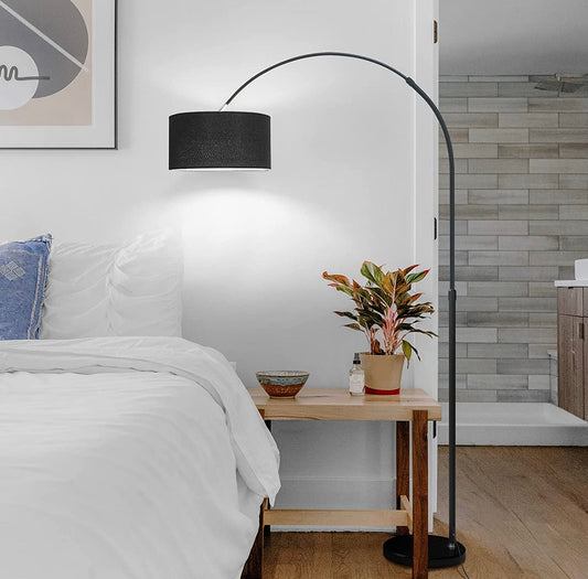 Lampadaire Arc Lighteme, lampe sur pied moderne pour salon, intensité variable, 74 pouces de hauteur