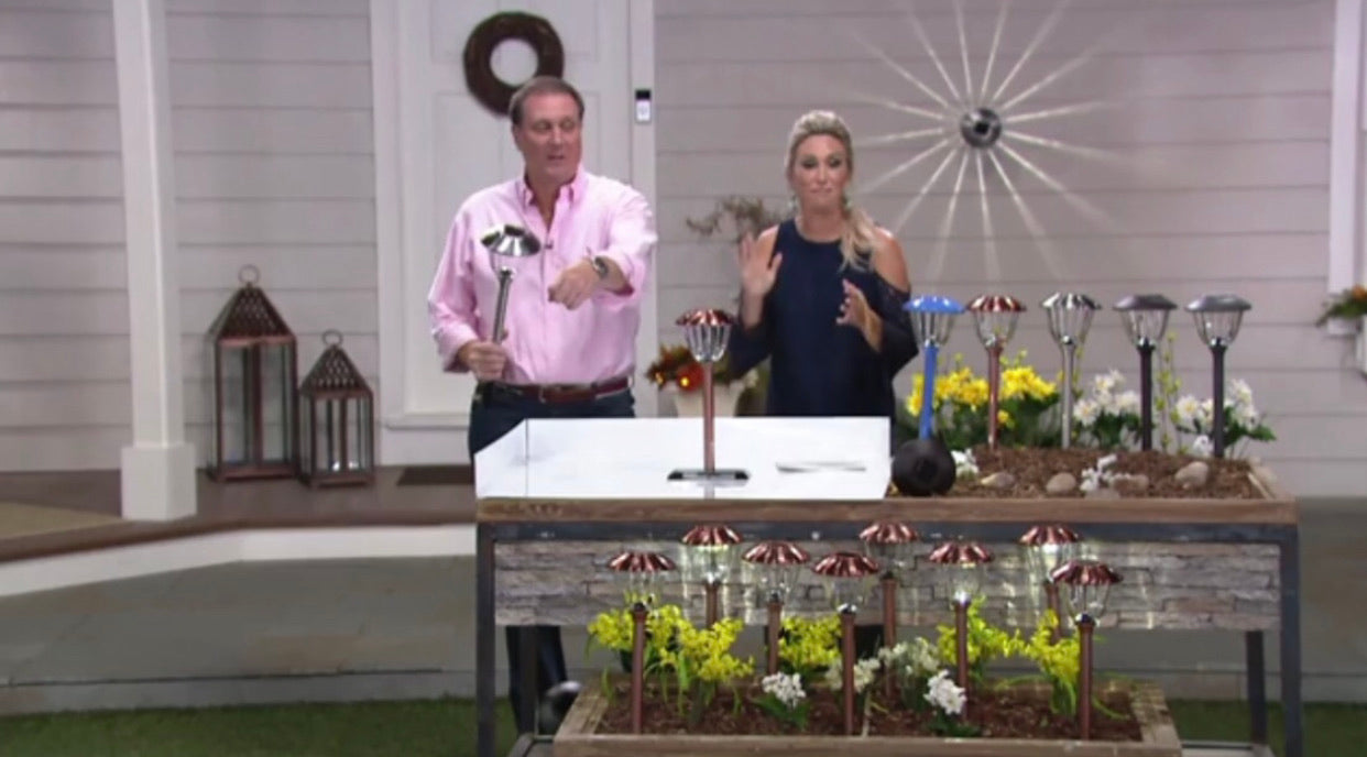 Lighteme 8 Pack Solar Pathway Lights Outdoor-Stainless Steel(Blue)