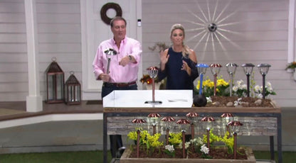 Lighteme 8 Pack Solar Pathway Lights Outdoor-Stainless Steel(Blue)