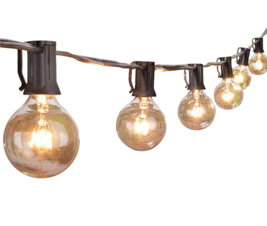 Guirlande lumineuse d'extérieur Lighteme de 7,6 m, globe G40, avec 26 ampoules en verre Edison, suspension