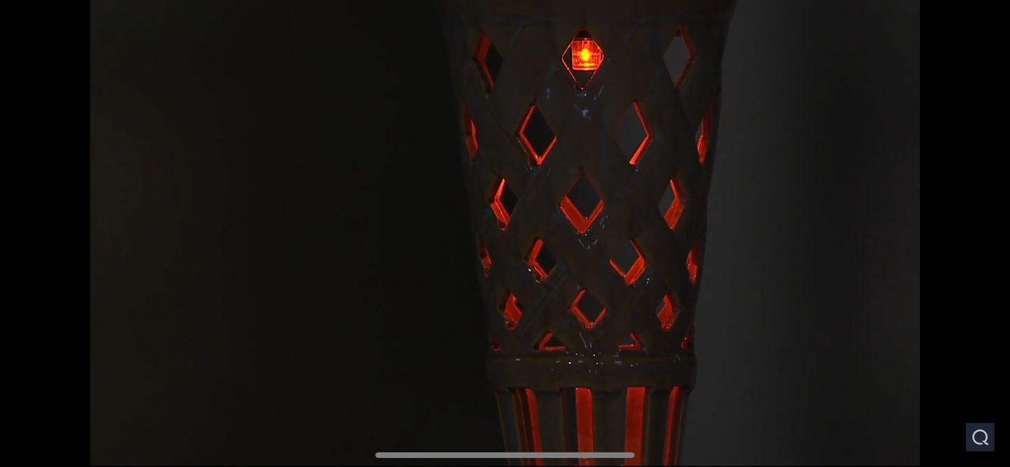 Lot de 2 lampes torches solaires Tiki à LED en céramique Lighteme, lumières scintillantes, couleur : blanc