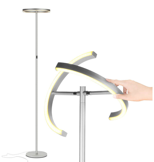 Lighteme Moderne LED-Stehlampe, dimmbares Uplight zum Lesen in Ihrem Schlafzimmer oder Wohnzimmer