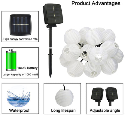 Guirlande lumineuse solaire de jardin à LED Lighteme de 8,2 m (27 pi) - 10 ampoules 