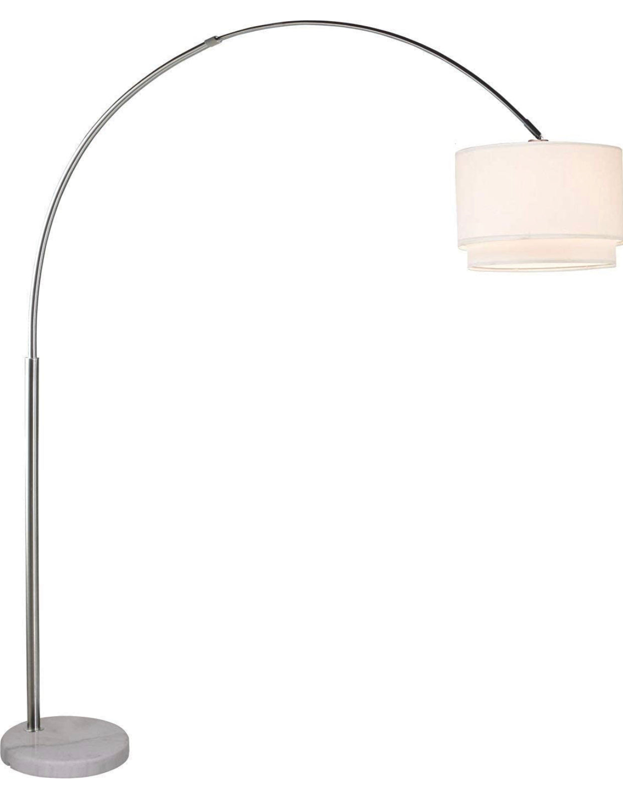 Lampadaire Lighteme Arc avec tambour suspendu unique - Arching Over The Couch 