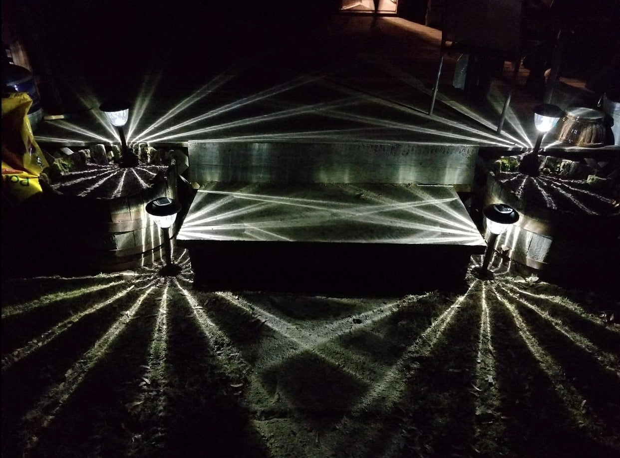 Lighteme 8 Pack Solar Pathway Lights Outdoor-Stainless Steel(Blue)