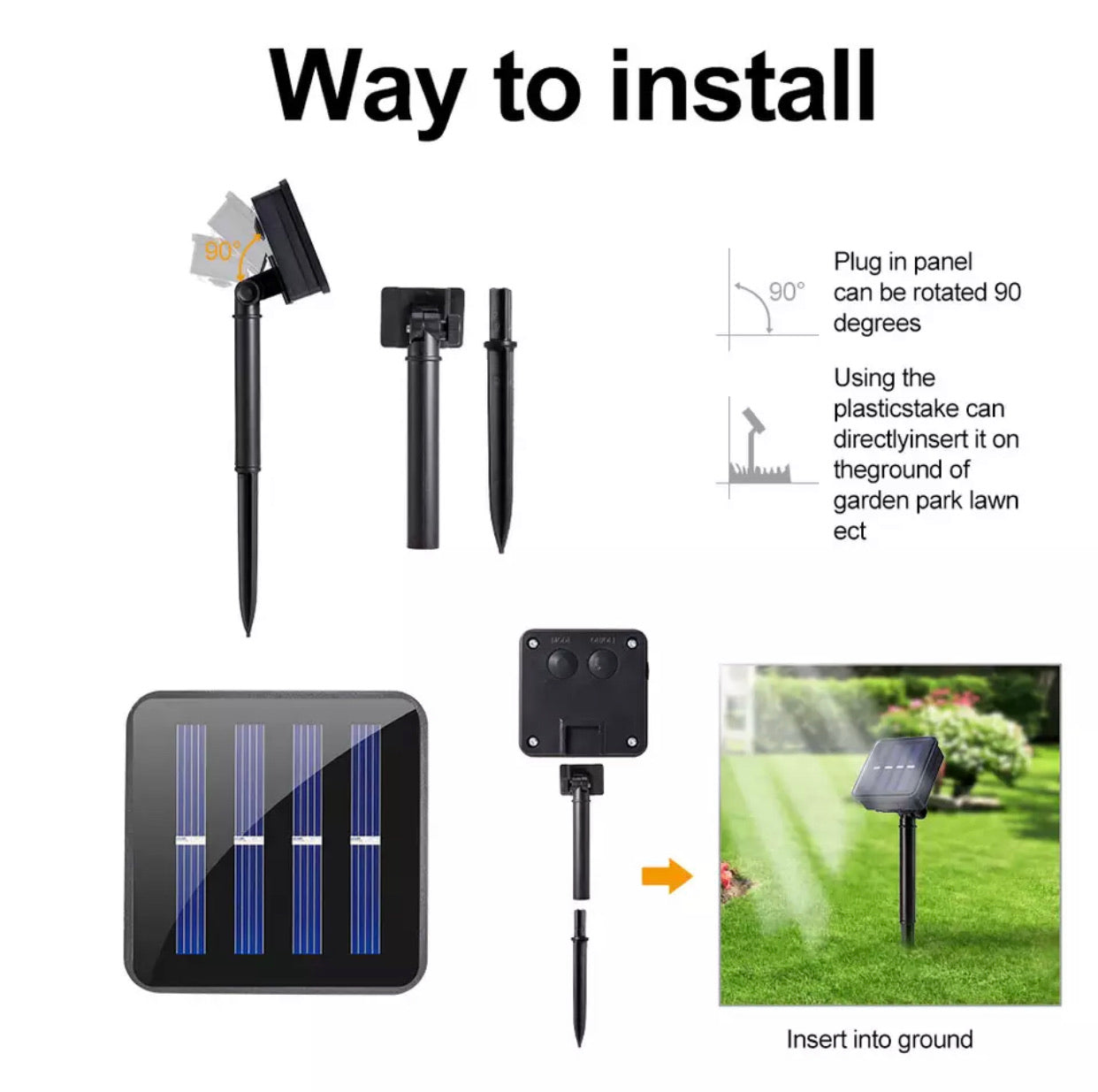 Guirlande lumineuse solaire de jardin à LED Lighteme de 8,2 m (27 pi) - 10 ampoules 