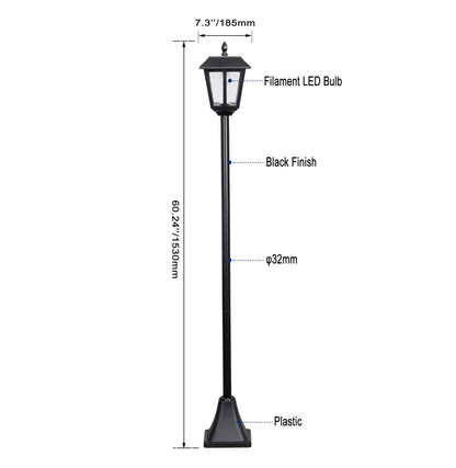 Lot de 2 lampadaires solaires Lighteme, lumière vintage blanc chaud