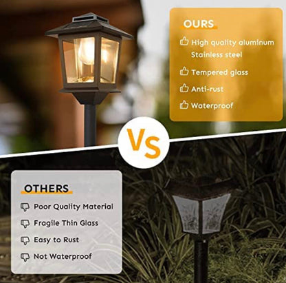 Lot de 2 lampadaires solaires d'extérieur Lighteme 63 pouces, lampadaires en aluminium, lampadaires solaires étanches pour jardin, blanc chaud