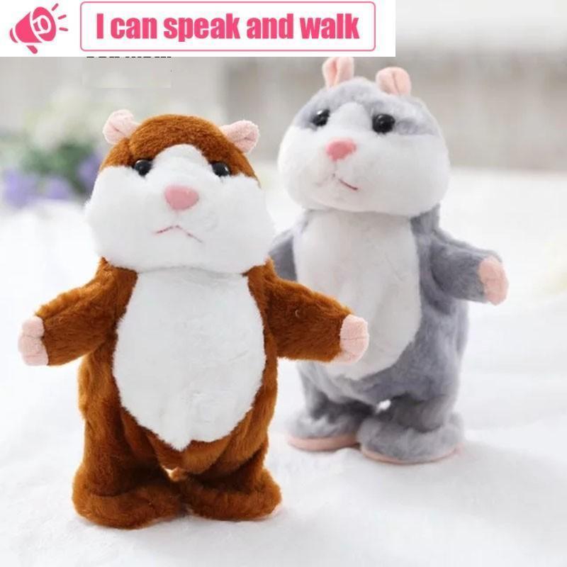 Peluche hamster Lighteme Cute qui marche et parle, enregistreur sonore interactif