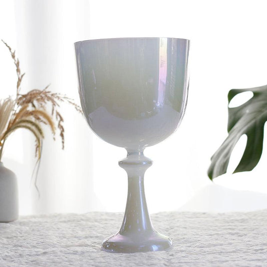 Mother Of Pearl Color Crystal Chalice Bowl Quartz Singing Bowl For Sound Healing Yoga Meditation - HLURU.SHOP