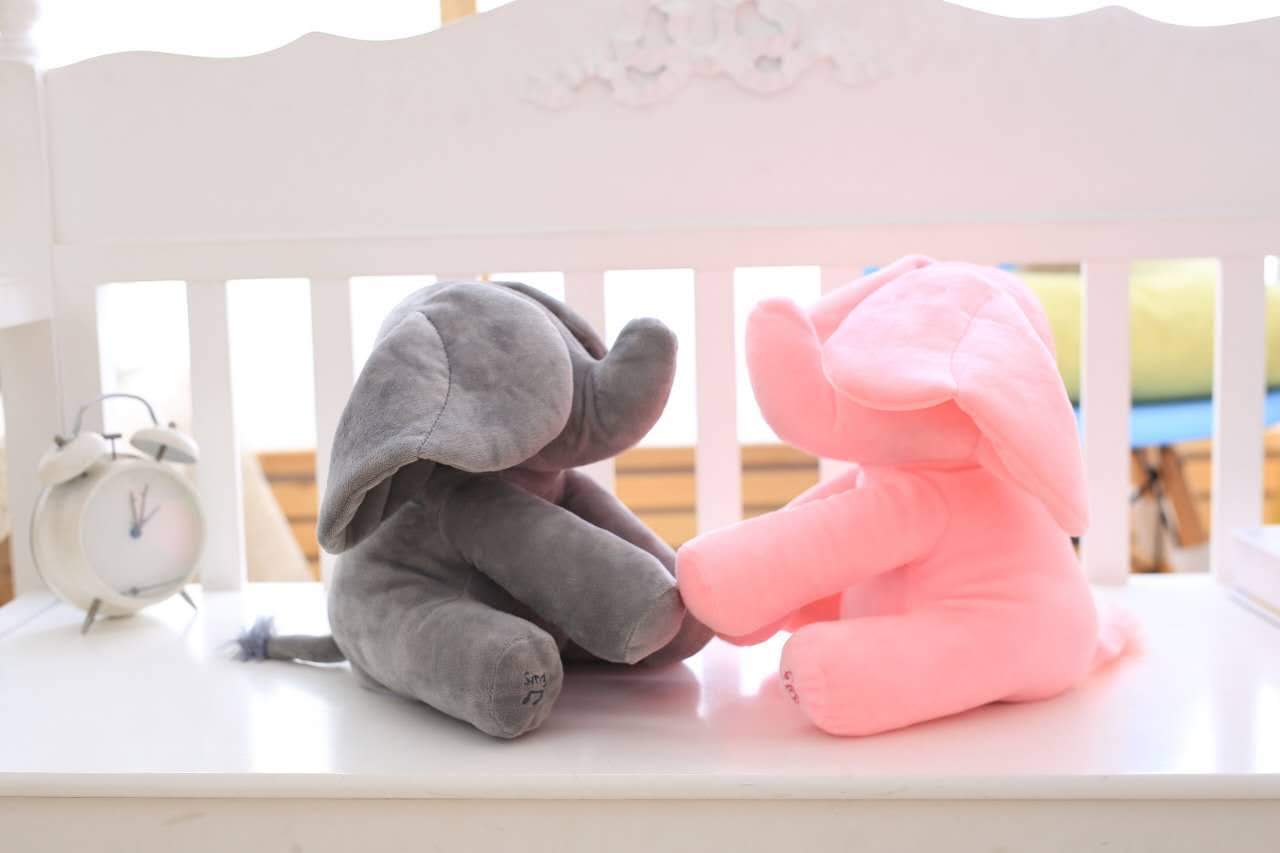 Éléphant en peluche animé Lighteme Peek-a-Boo, parlant et chantant