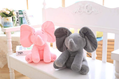 Éléphant en peluche animé Lighteme Peek-a-Boo, parlant et chantant