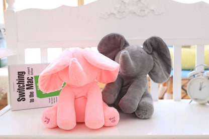 Éléphant en peluche animé Lighteme Peek-a-Boo, parlant et chantant
