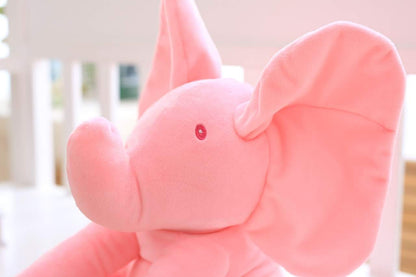Éléphant en peluche animé Lighteme Peek-a-Boo, parlant et chantant