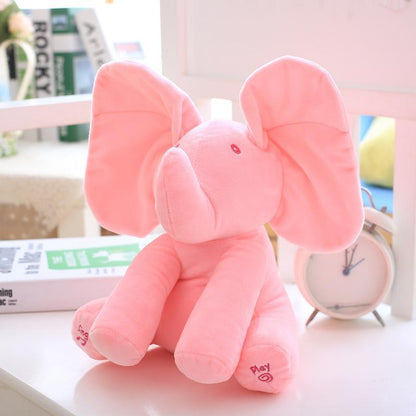 Éléphant en peluche animé Lighteme Peek-a-Boo, parlant et chantant