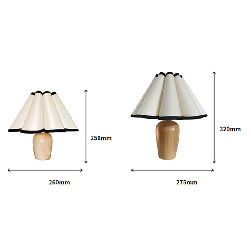 Lampe de table Lighteme à base en bois plissé