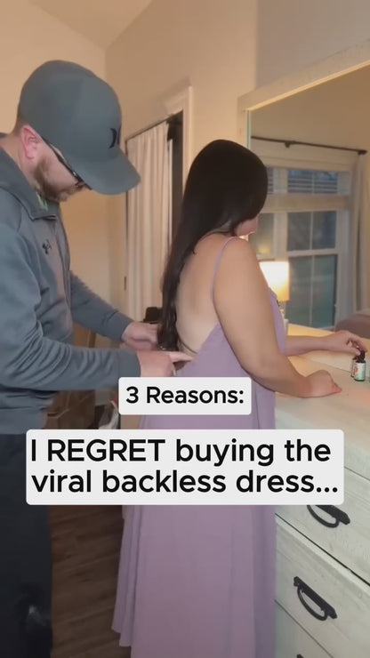 Lighteme Women's Solid Color Backless Cami Lounge Dress, Loose Fit Spaghetti Strap Dress