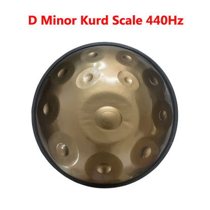 MiSoundofNature Handpan Drum 22 Inch 12 Notes D Minor Kurd Celtic Scale / C Major Stainless Steel Percussion Instrument, Available in 432 Hz and 440 Hz