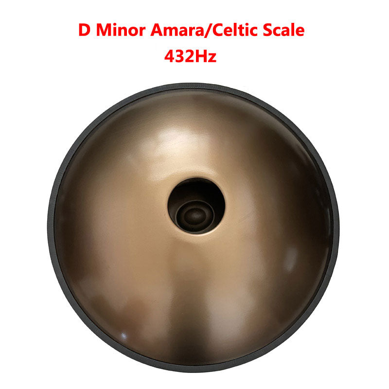 Handpan Drum High-end 22 Inch 12 Notes Kurd / Celtic Scale, D Minor / C Major, Available in 432 Hz and 440 Hz, Featured High-end Stainless Steel Percussion Instrument - Laser engraved Mandala pattern. Never fade.