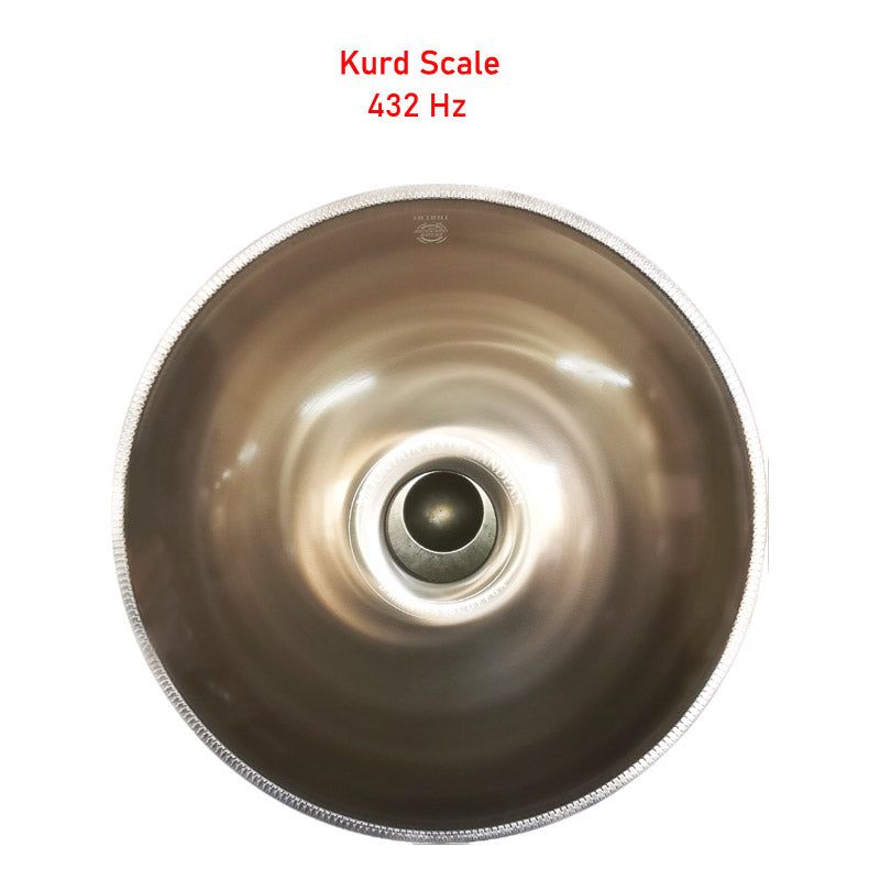 Lighteme Customized Mountain Rain Stainless Steel Handpan Drum, Kurd Scale D Minor, Available in 432 Hz and 440 Hz, High-end 22 Inch 12 Notes Percussion Instrument