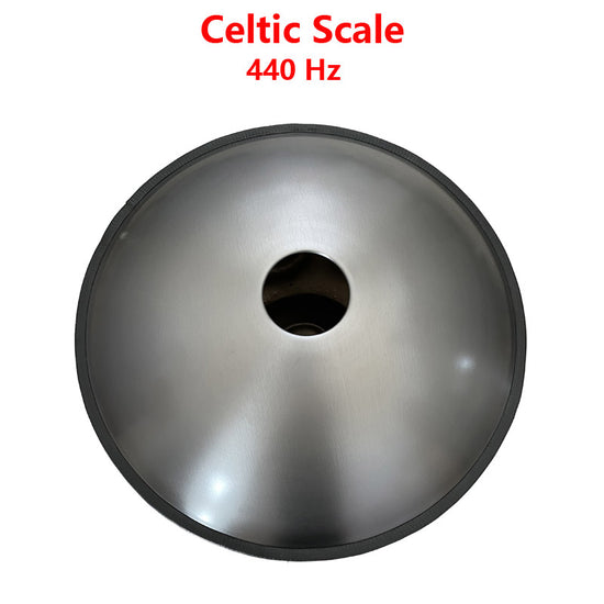 Handpan Drum High-end 22 Inch 10 Notes Kurd  Celtic Scale D Minor, Available in 432 Hz and 440 Hz, Featured High-end Stainless Steel Percussion Instrument - Laser engraved Mandala pattern. Never fade.