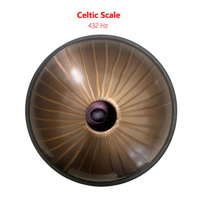 Sun God 22 Inch 9/10/12 Notes High-end Stainless Steel Handpan Drum, Kurd / Celtic D Minor, Available in 432 Hz and 440 Hz - Severe Quenching Heat Treatment