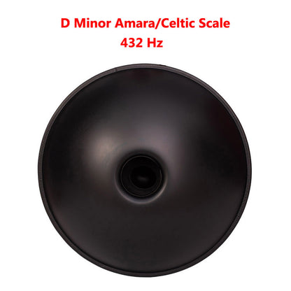 MiSoundofNature Hand Pan Drum 22 Inch 12 Notes D Minor Kurd Celtic Scale / C Major Nitride Steel Percussion Instrument, Available in 432 Hz and 440 Hz