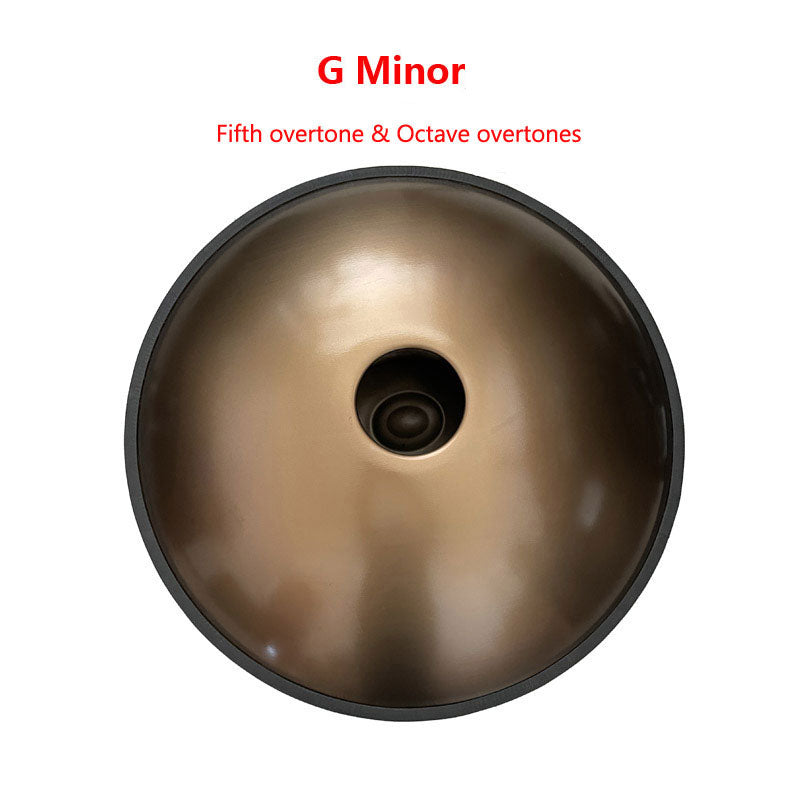 MiSoundofNature Mini Handpan Drum High-end Stainless Steel Handmade in G Minor 9 Notes 18 Inches - Available in 432 Hz and 440 Hz, Laser engraved Mandala pattern. Never fade.