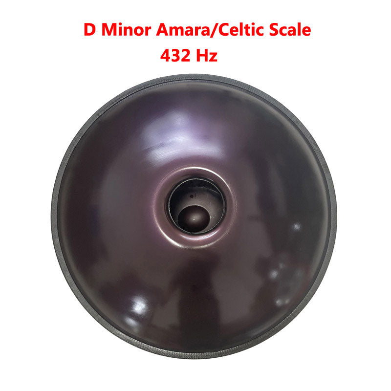 Handmade Customized HandPan Drum D Minor Amara/Celtic Scale 22 Inches 9 Notes High-end Nitride Steel Percussion Instrument, Available in 432 Hz and 440 Hz