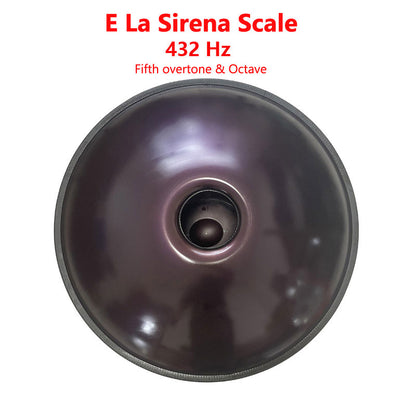 Handmade Customized HandPan Drum E La Sirena Scale 22 Inches 9/10/12 Notes High-end Nitride Steel Percussion Instrument, Available in 432 Hz and 440 Hz