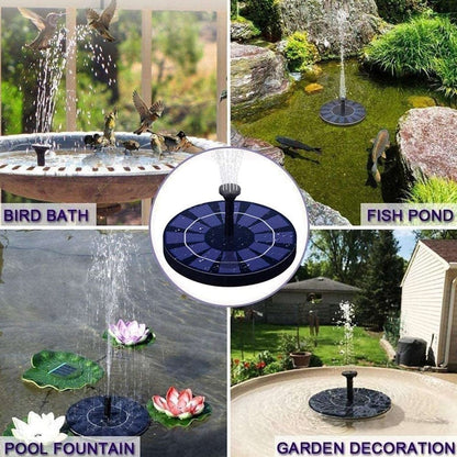 Lighteme Solar Fountain Pump 2.5W Circle Floating Solar Water Fountains Pump Built-in Battery Backup with 6 Nozzles